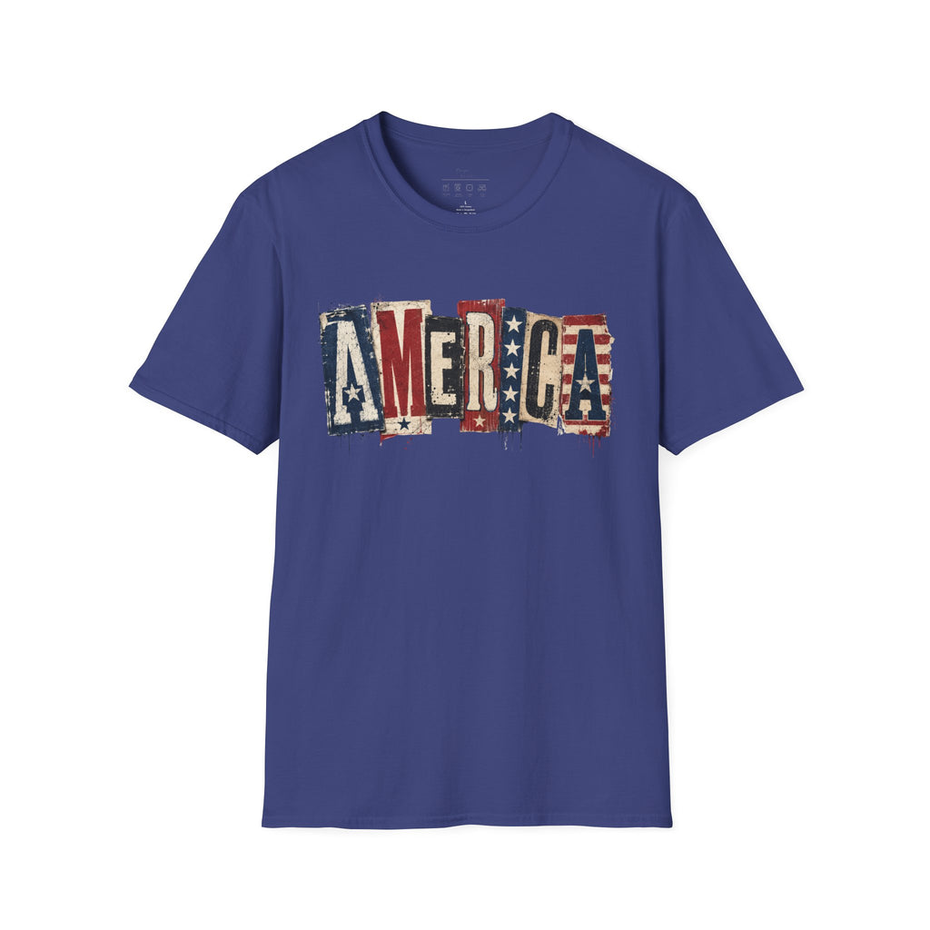 America Vintage Flag T-Shirt — Patriotic USA Graphic Tee for 4th of July