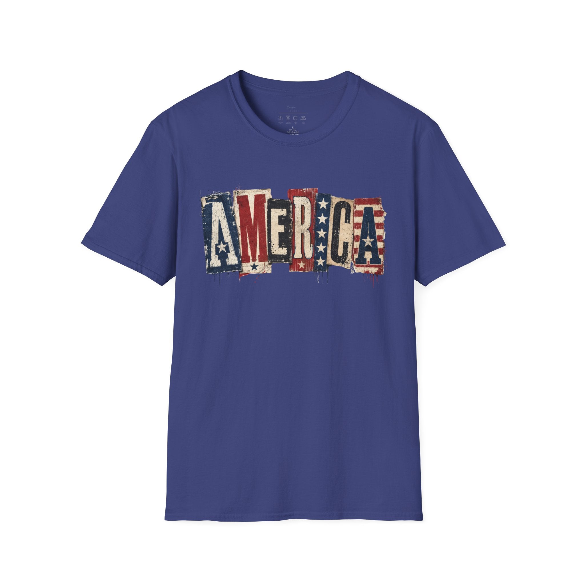 America Vintage Flag T-Shirt — Patriotic USA Graphic Tee for 4th of July