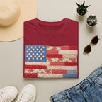 Patchwork American Flag T-Shirt — Vintage Floral Patriotic Tee