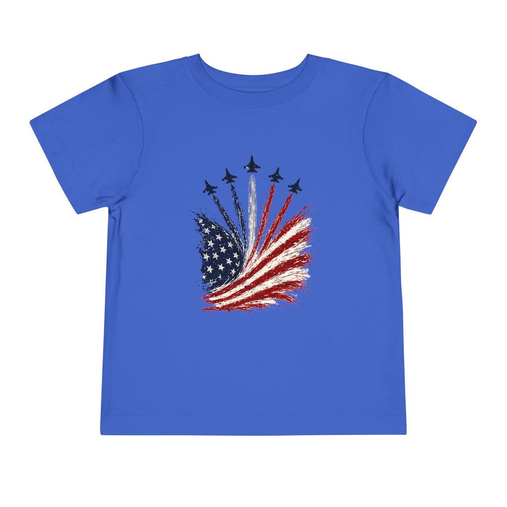 Toddler Tee - Patriotic American Flag Jet Spray Design (Fourth of July)