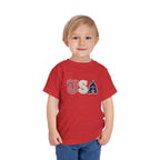 Toddler Tee - "USA" Patriotic Applique Short Sleeve