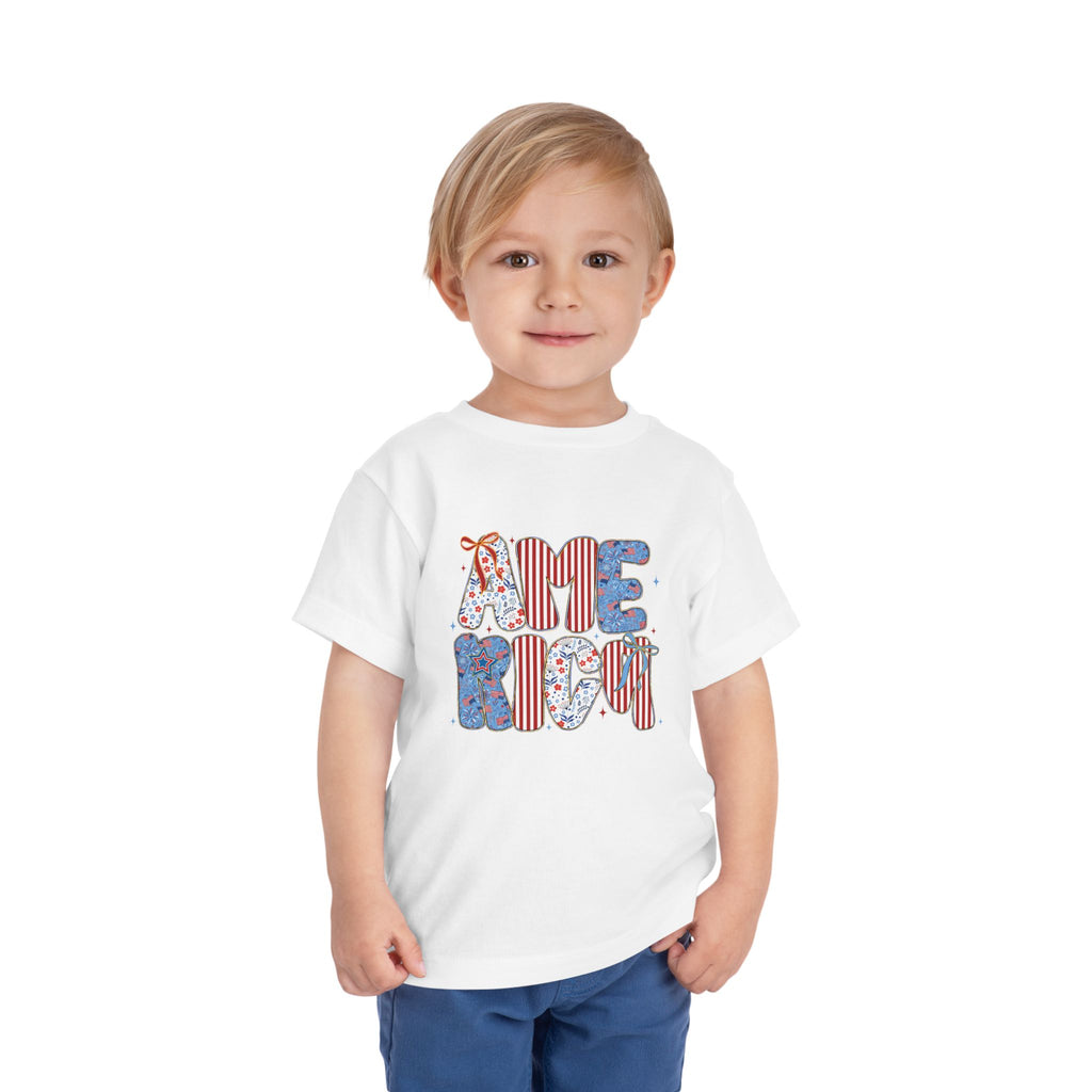 Toddler Tee America   — Patriotic Red White Blue Kids Shirt