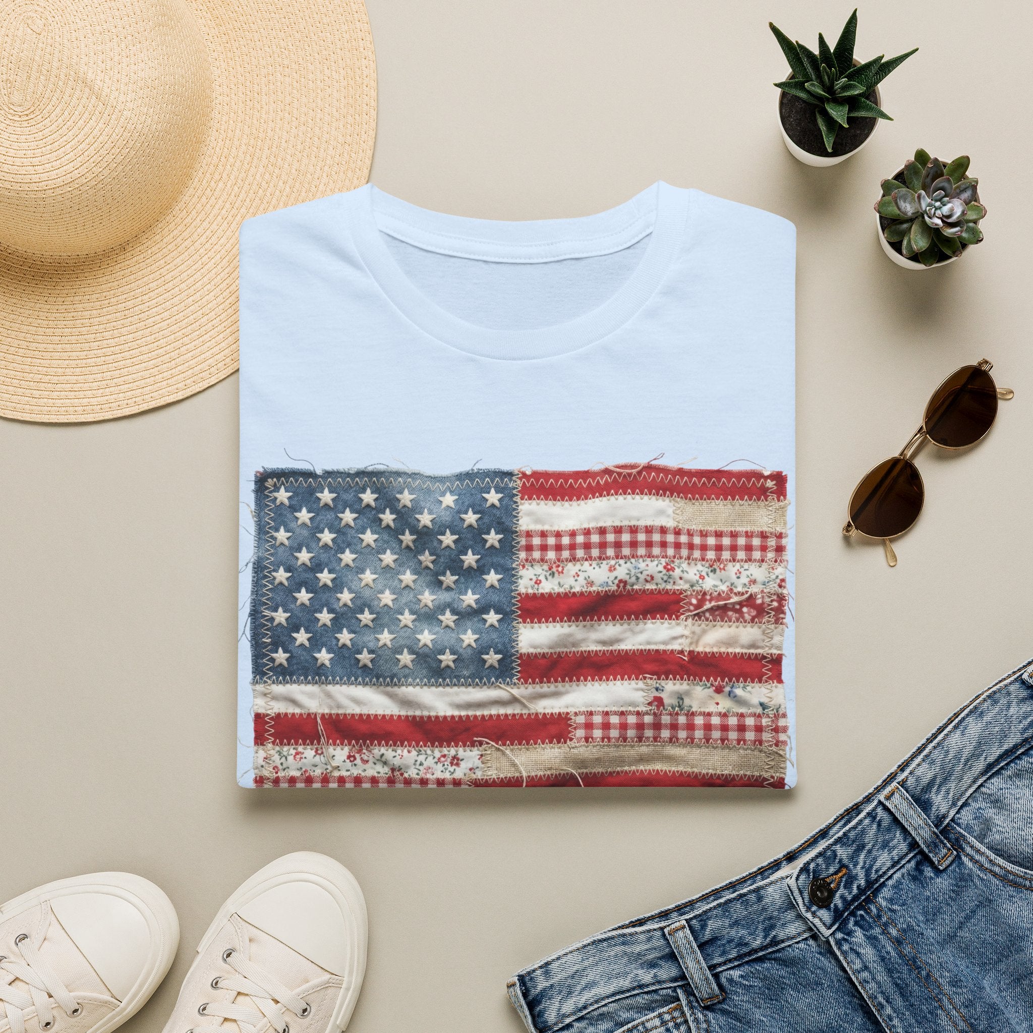 Distressed American Flag T‑Shirt