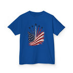 Youth,Kids T-Shirt — American Flag Jet Flyover Graphic (Patriotic 4th of July)
