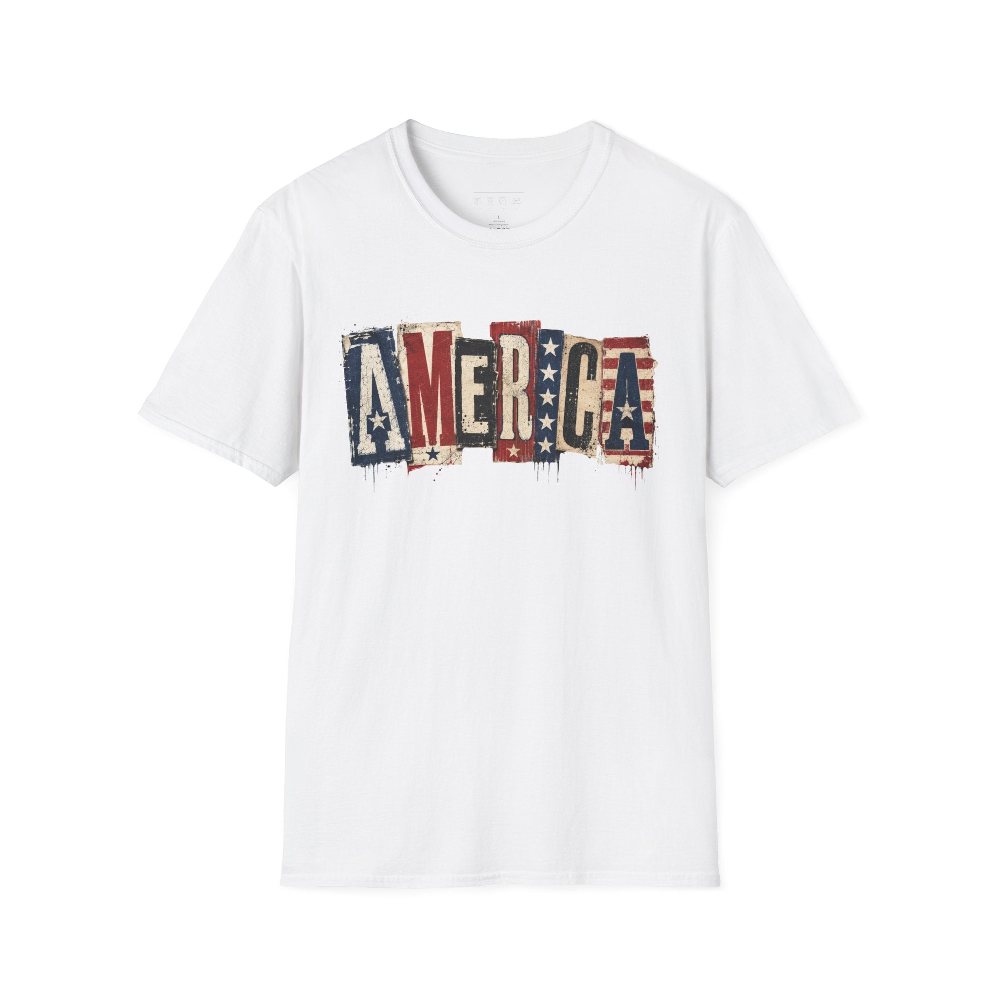 America Vintage Flag T-Shirt — Patriotic USA Graphic Tee for 4th of July