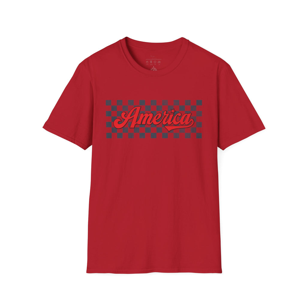 America Checkerboard Graphic T-Shirt