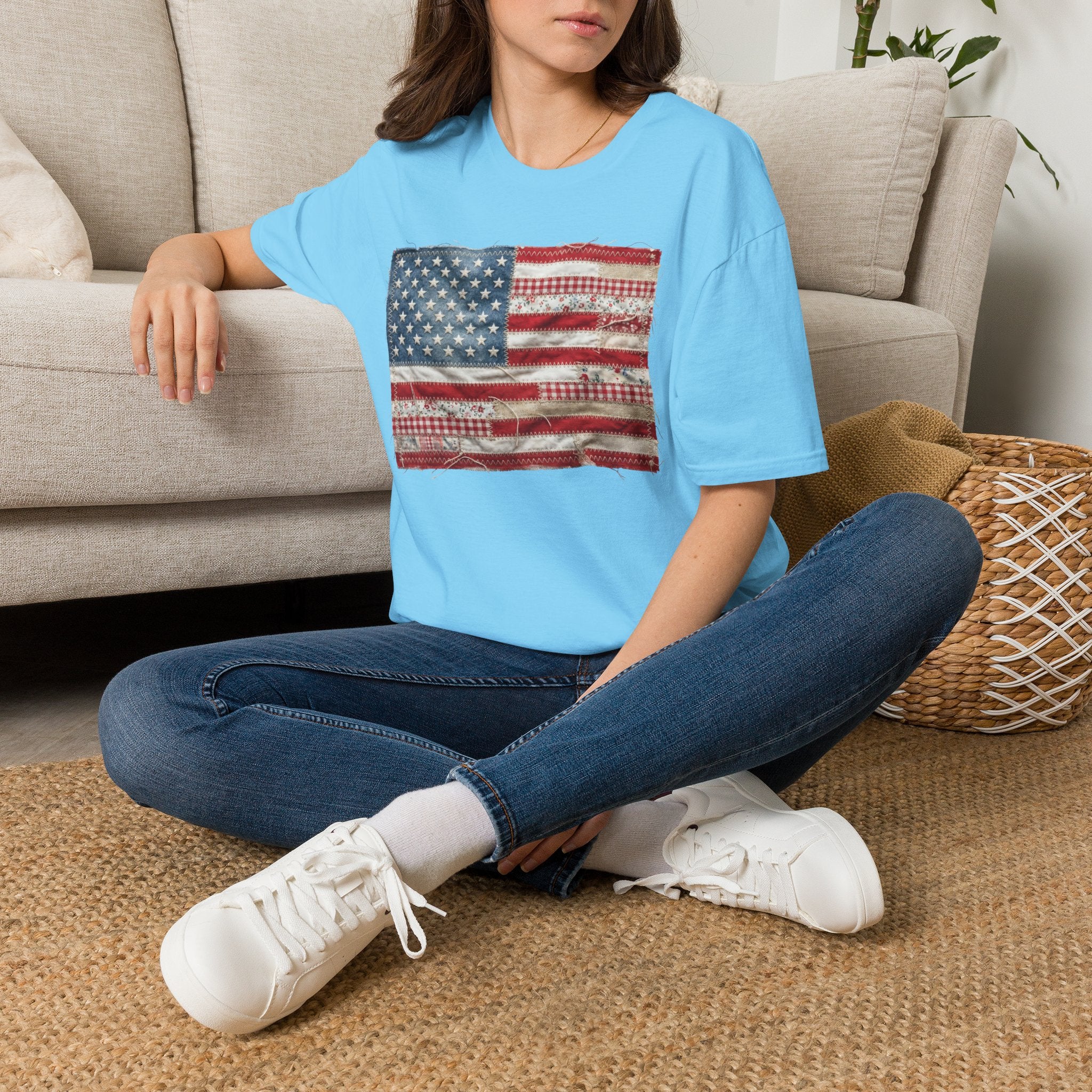 Distressed American Flag T‑Shirt — Vintage USA Patriotic Tee for 4th of July