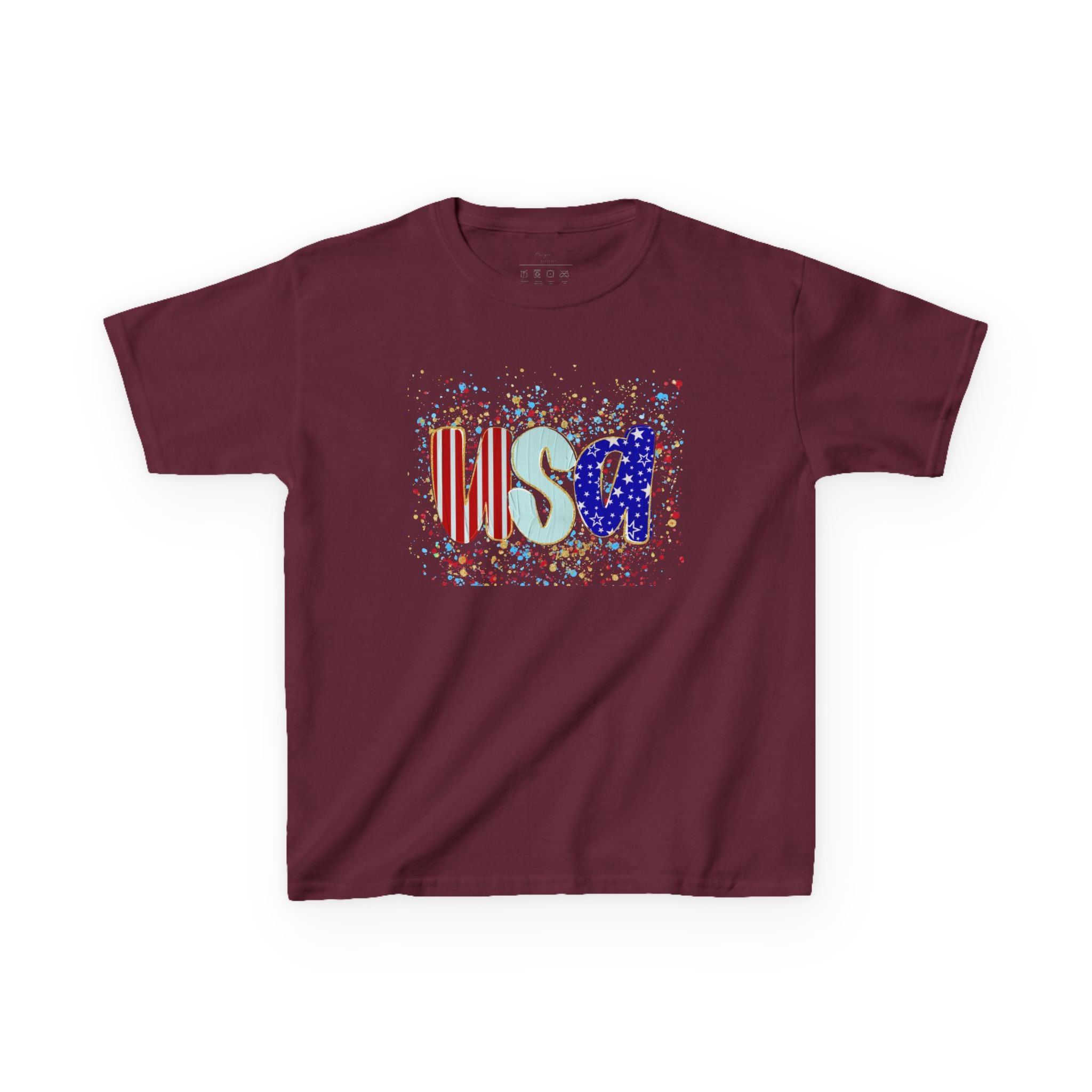 Youth, Kids USA Flag Splash T-Shirt — Patriotic Fourth of July Tee for Children
