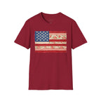 Patriotic Floral American Flag T-Shirt — Vintage Rose USA Tee for Fourth of July