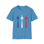 Patriotic Fighter Jet T-Shirt — Red White & Blue Military Aircraft Tee