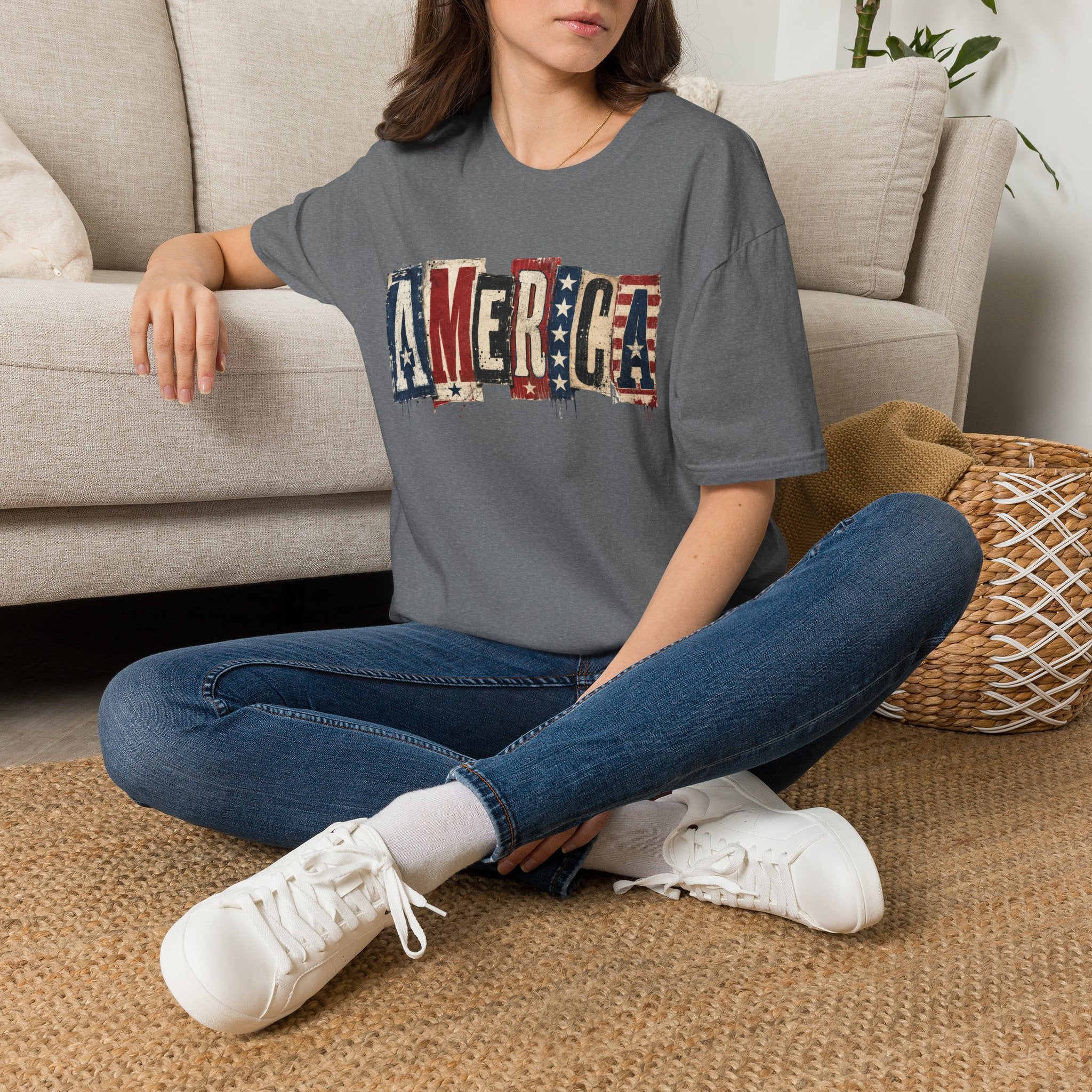 America Vintage Flag T-Shirt — Patriotic USA Graphic Tee for 4th of July