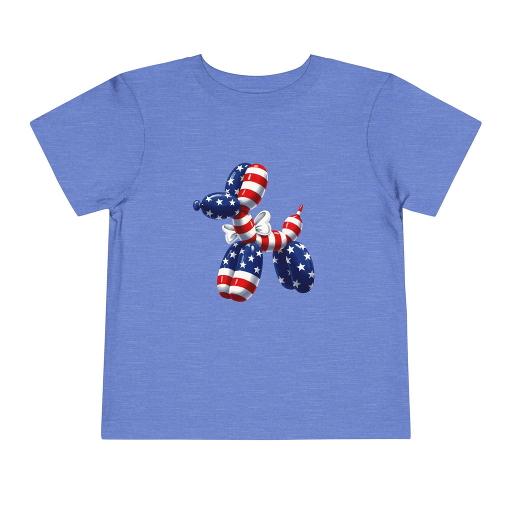 Toddler Tee Patriotic Balloon Dog  — USA Flag 4th of July Shirt