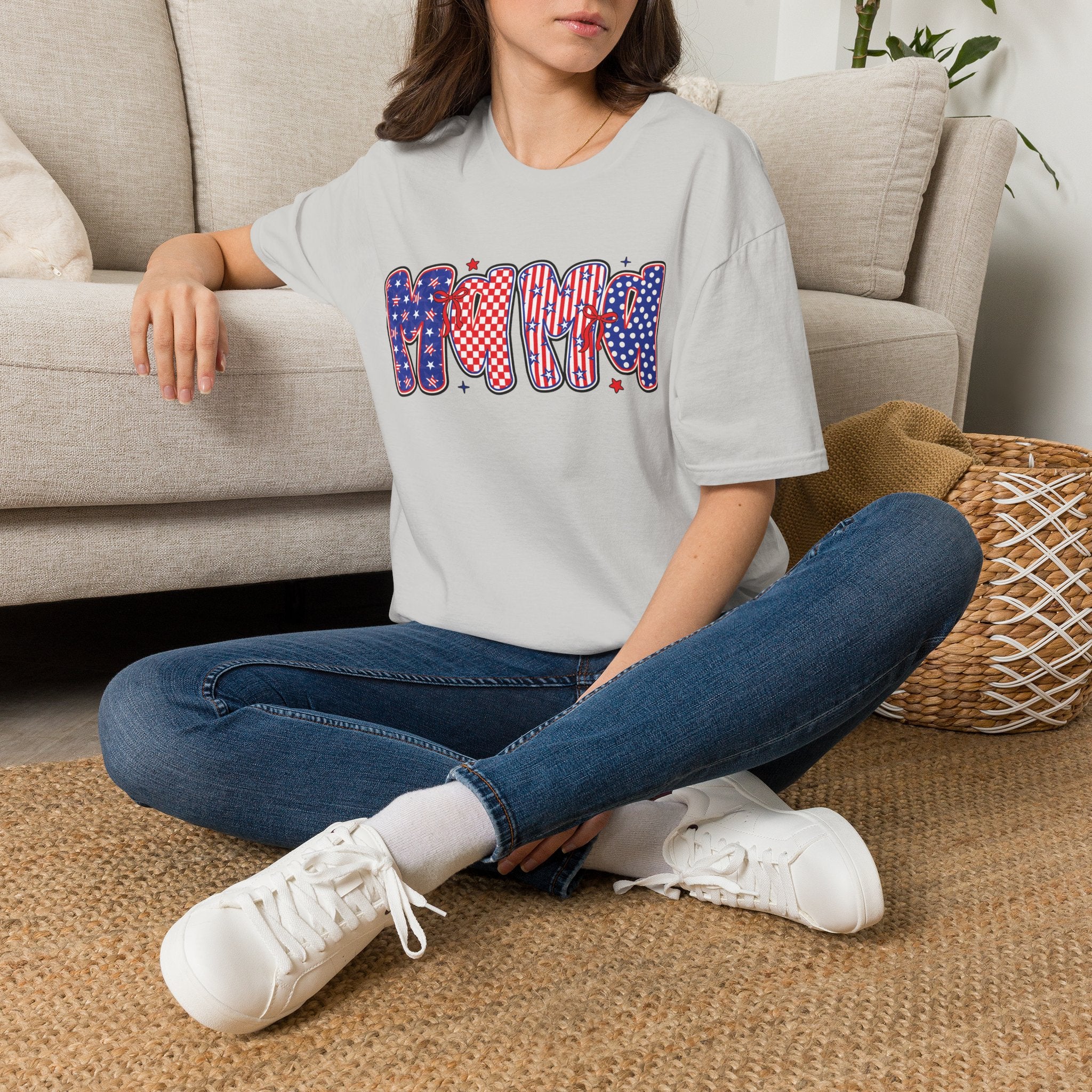 Mama Patriotic American Flag T-Shirt — Fourth of July Mom Tee