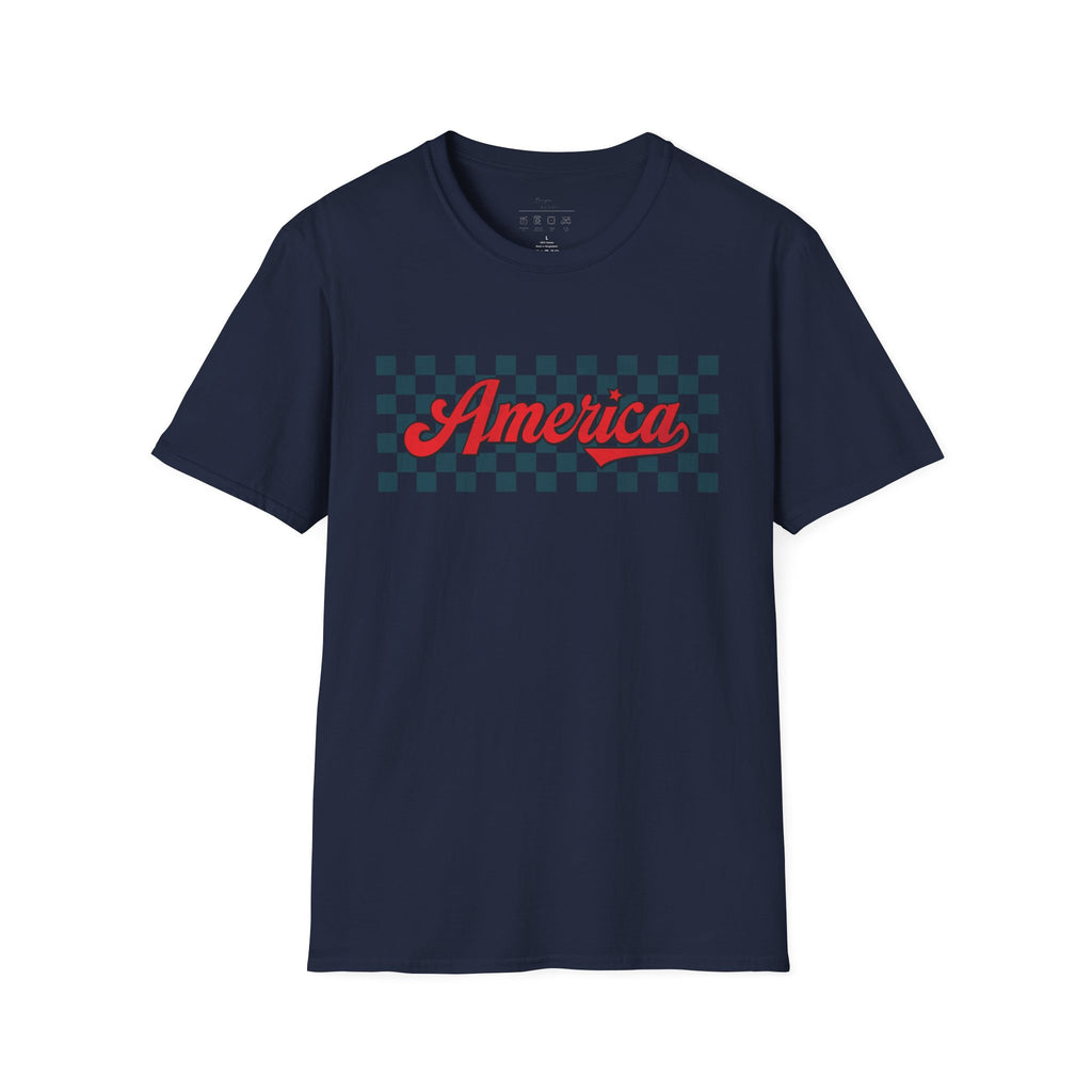 America Checkerboard Graphic T-Shirt