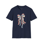 Bow Ribbon T-Shirt — Vintage Americana Floral & Gingham Bow Tee