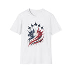 T-Shirt — Patriotic Jet Flyover with American Flag Splash