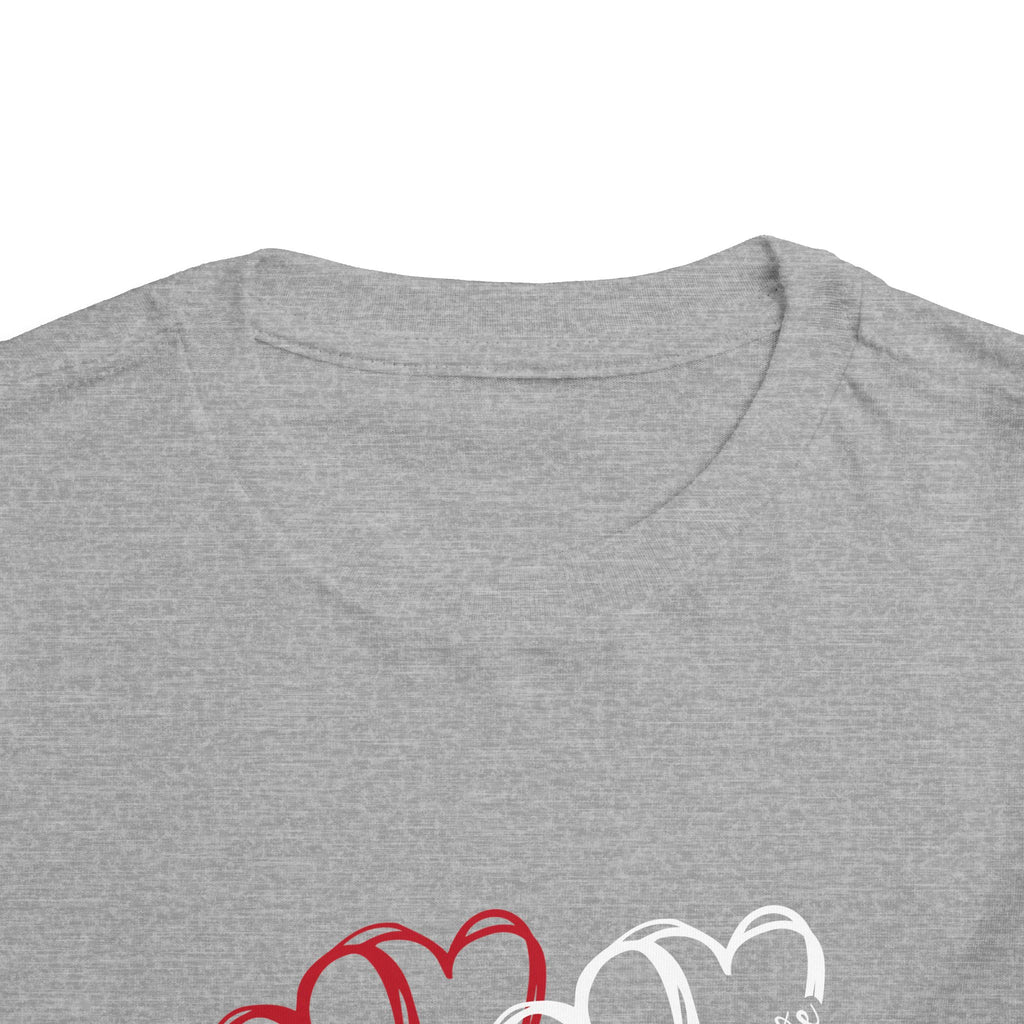 Toddler Tee — Red White Blue Heart Trio