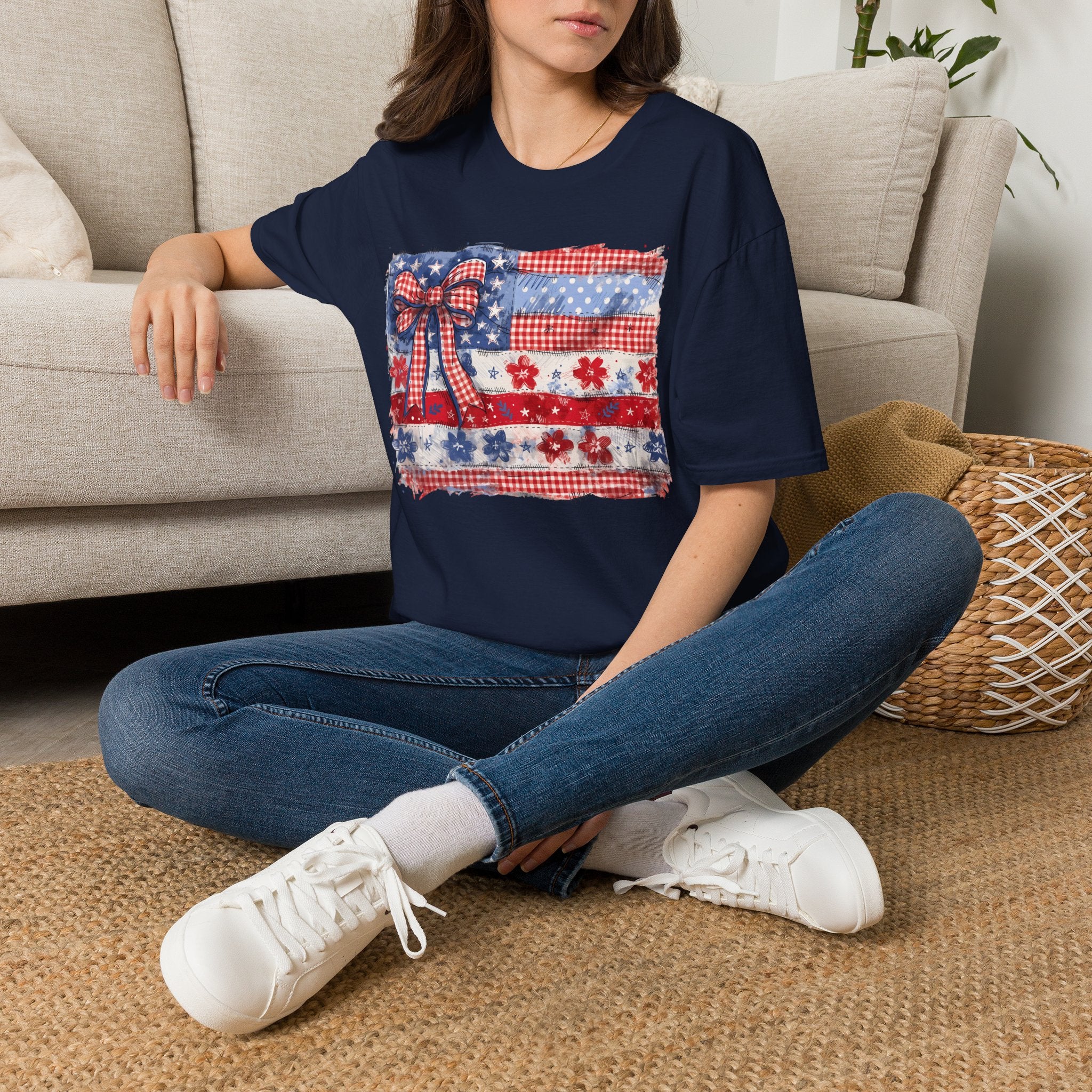 Patriotic Flag Bow T-Shirt