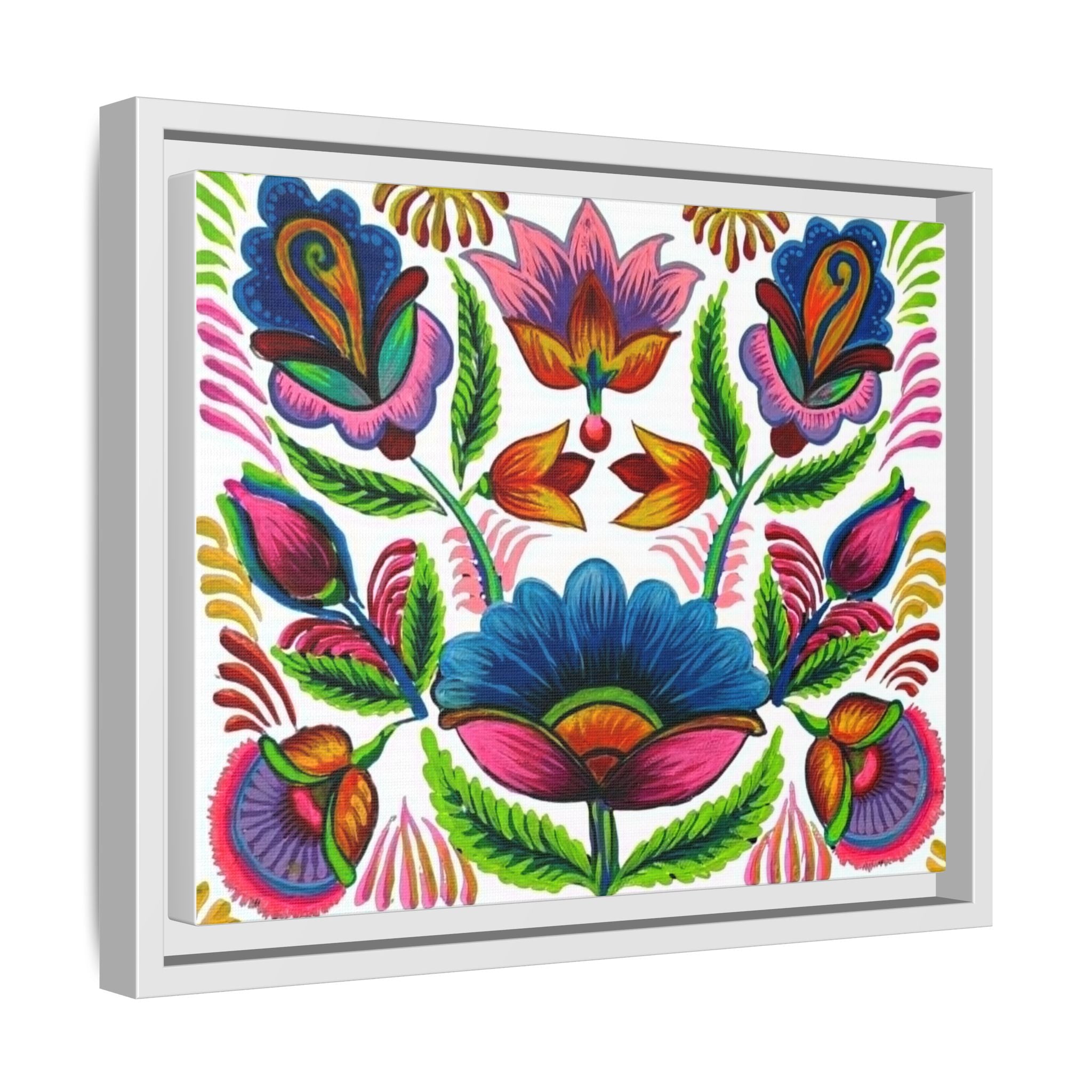 Framed Dhaka Rickshaw Folk Art Canvas