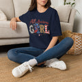 All American Girl T-Shirt — Patriotic USA Leopard & Flag Graphic Tee