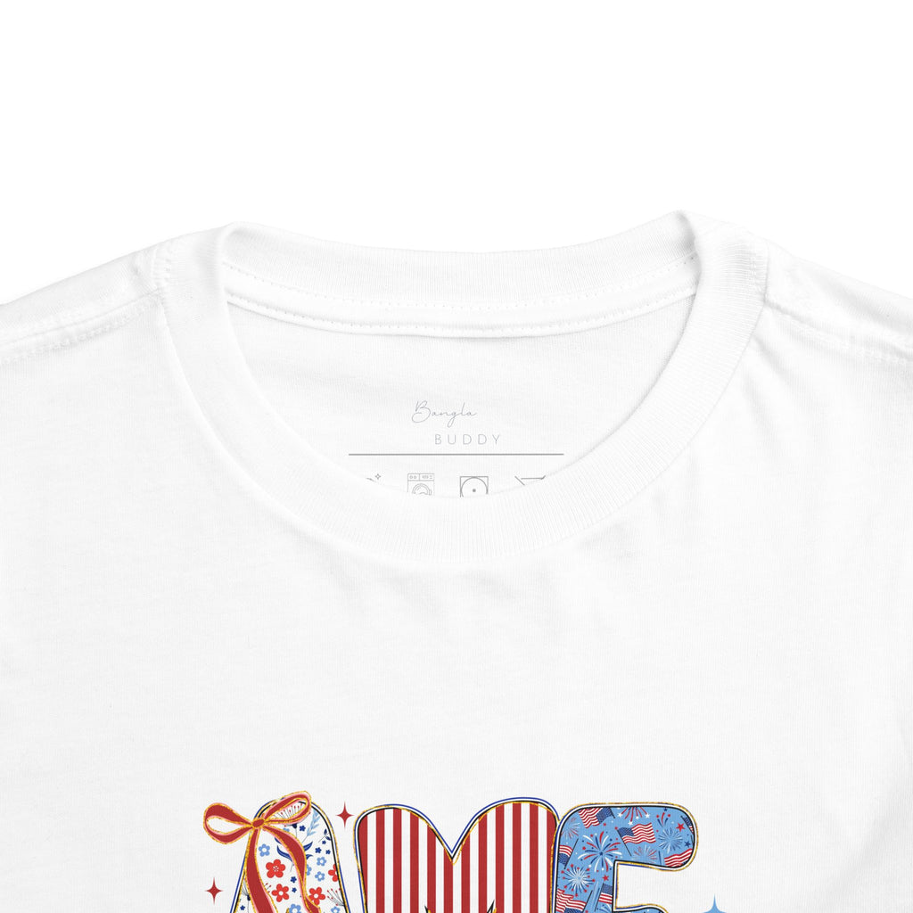 Toddler Tee America   — Patriotic Red White Blue Kids Shirt