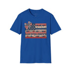 Patriotic Floral Flag T-Shirt — Americana Bow Stars & Stripes Top