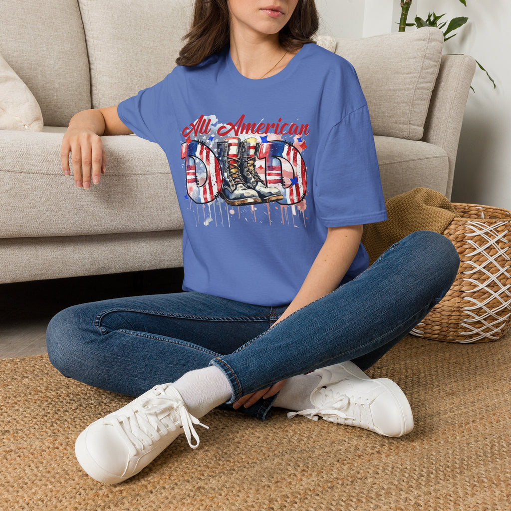 All American Dad T-Shirt — Patriotic Flag Boots Graphic Tee for Father's Day & 4th of July