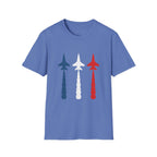 Patriotic Fighter Jet T-Shirt — Red White & Blue Military Aircraft Tee