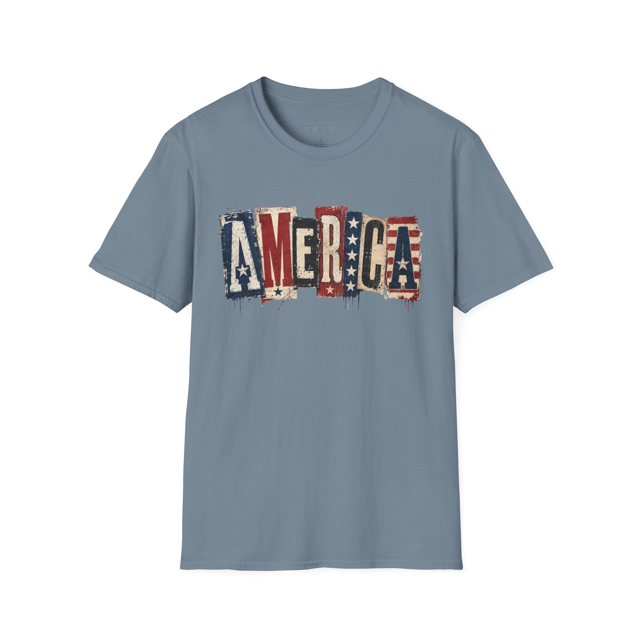 America Vintage Flag T-Shirt — Patriotic USA Graphic Tee for 4th of July