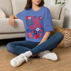 American Flag Floral T-Shirt — Patriotic Stars & Stripes Tee