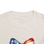 Toddler Tee — Patriotic American Flag Bow Graphic (4th of July Kids Shirt)