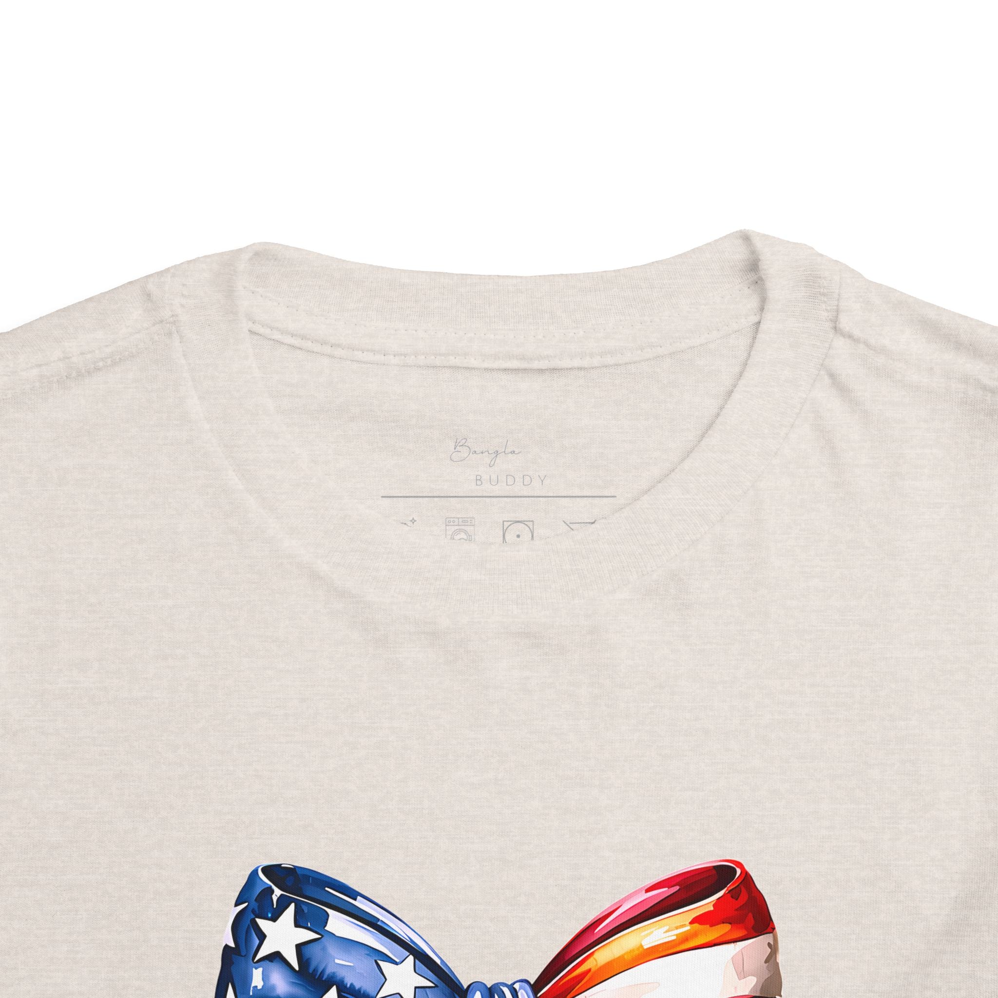 Toddler Tee — Patriotic American Flag Bow Graphic (4th of July Kids Shirt)