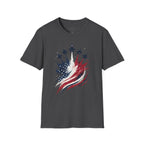 T-Shirt — Patriotic Jet Flyover with American Flag Splash