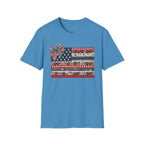 Patriotic Floral Flag T-Shirt — Americana Bow Stars & Stripes Top