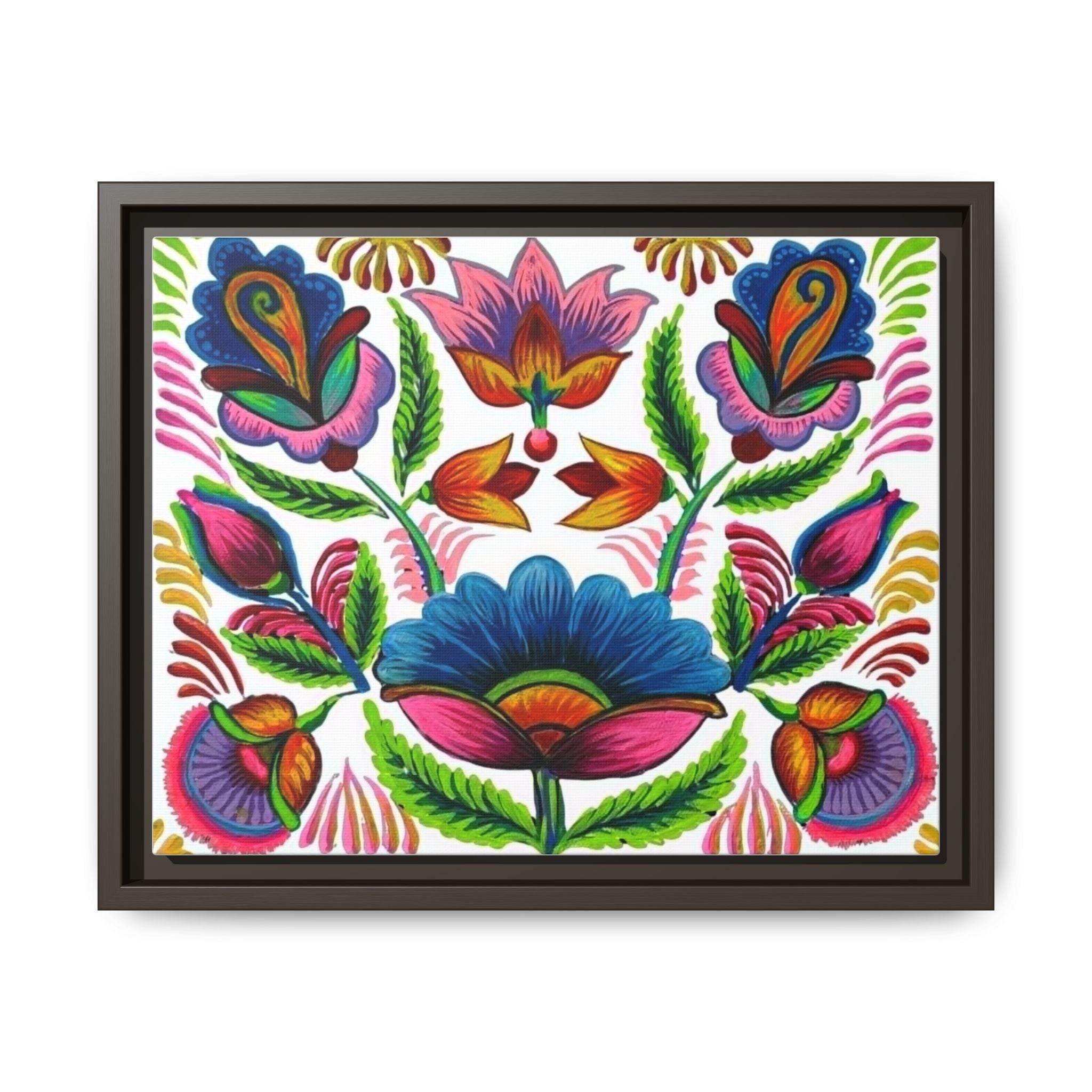 Framed Dhaka Rickshaw Folk Art Canvas