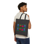 Ricksaw Art Canvas Tote — Colorful Tulip & Rose Market Bag