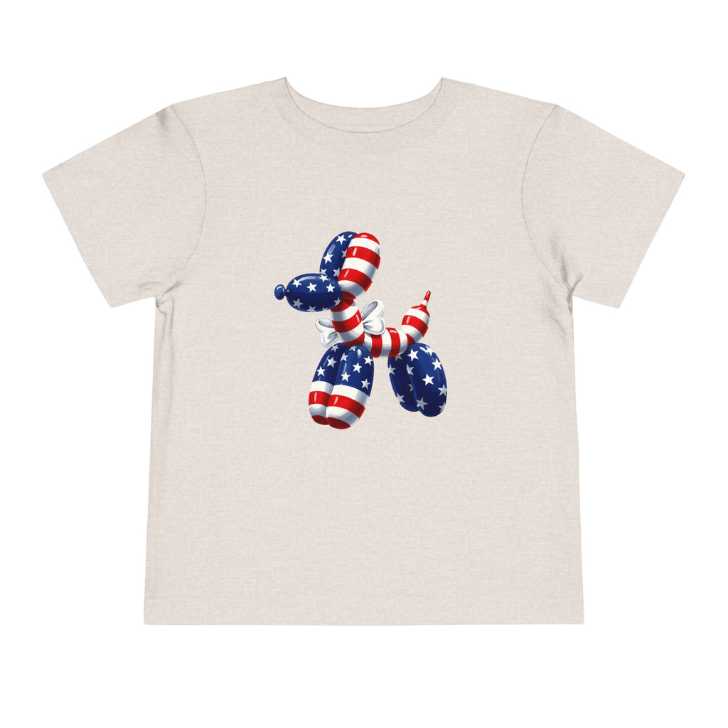 Toddler Tee Patriotic Balloon Dog  — USA Flag 4th of July Shirt