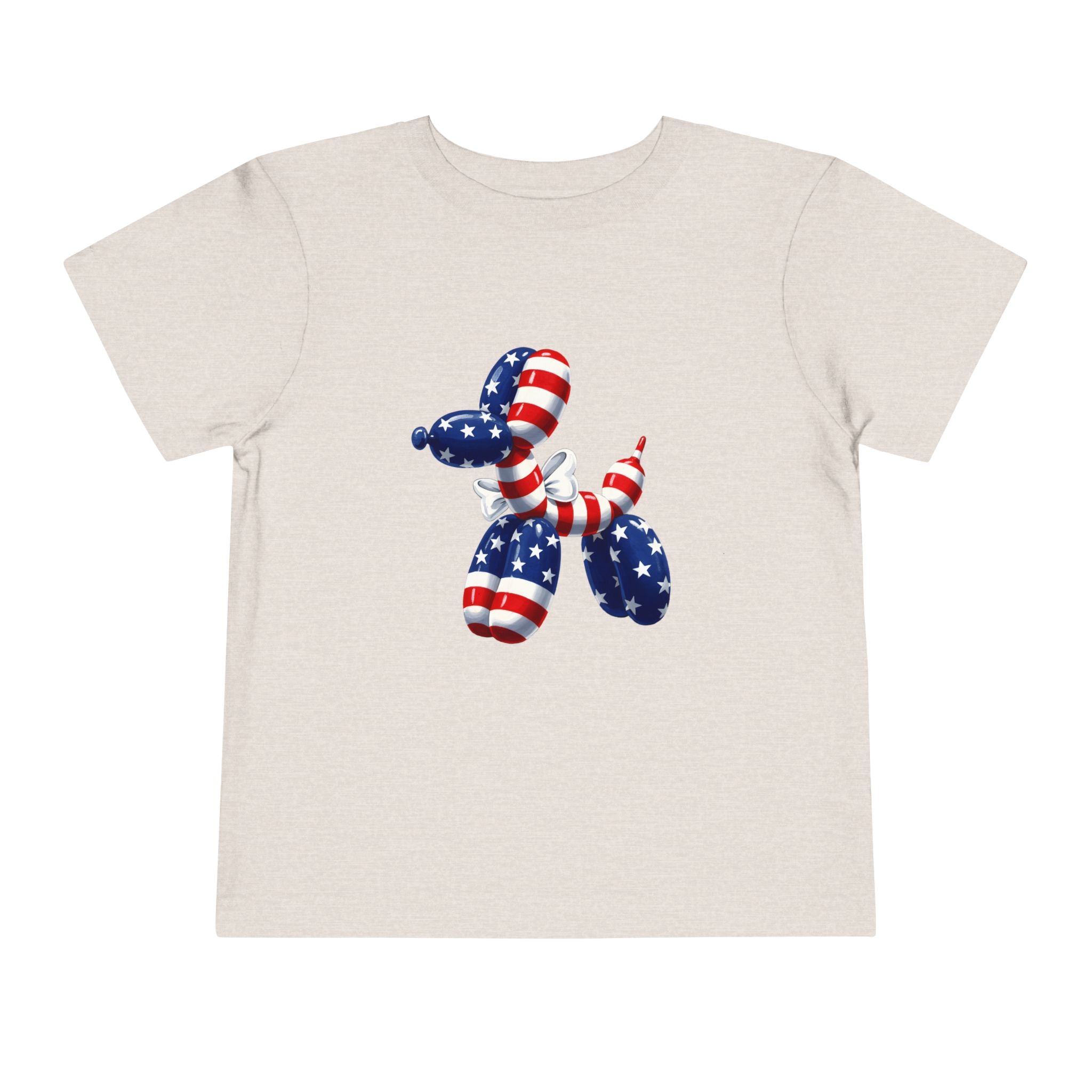 Toddler Tee Patriotic Balloon Dog  — USA Flag 4th of July Shirt