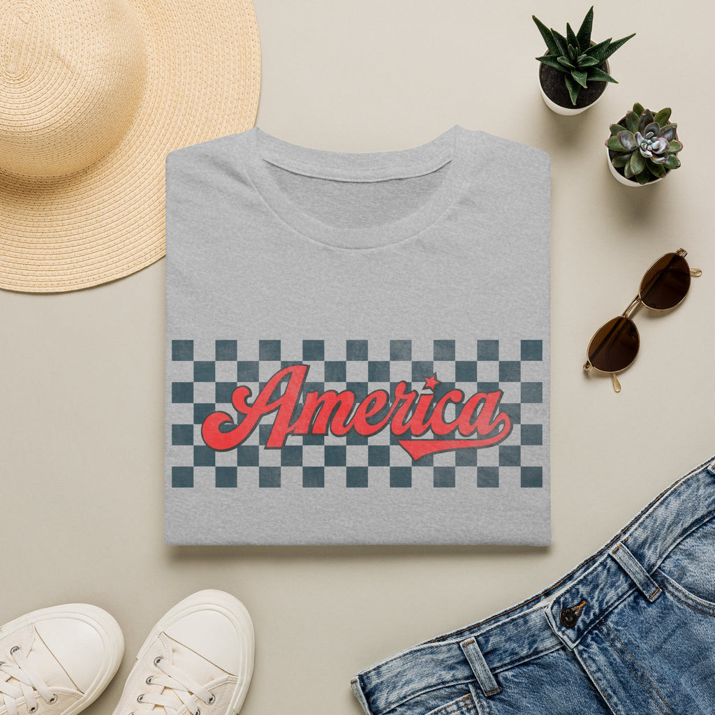 America Checkerboard Graphic T-Shirt