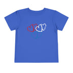 Toddler Tee — Red White Blue Heart Trio (Patriotic Kids Shirt)