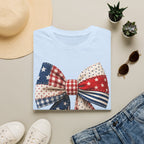 Patriotic Bow T-Shirt — Vintage American Flag Ribbon Tee