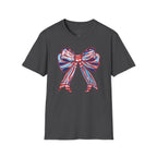 Patriotic Red White Blue Bow T-Shirt — 4th of July Americana Graphic Tee