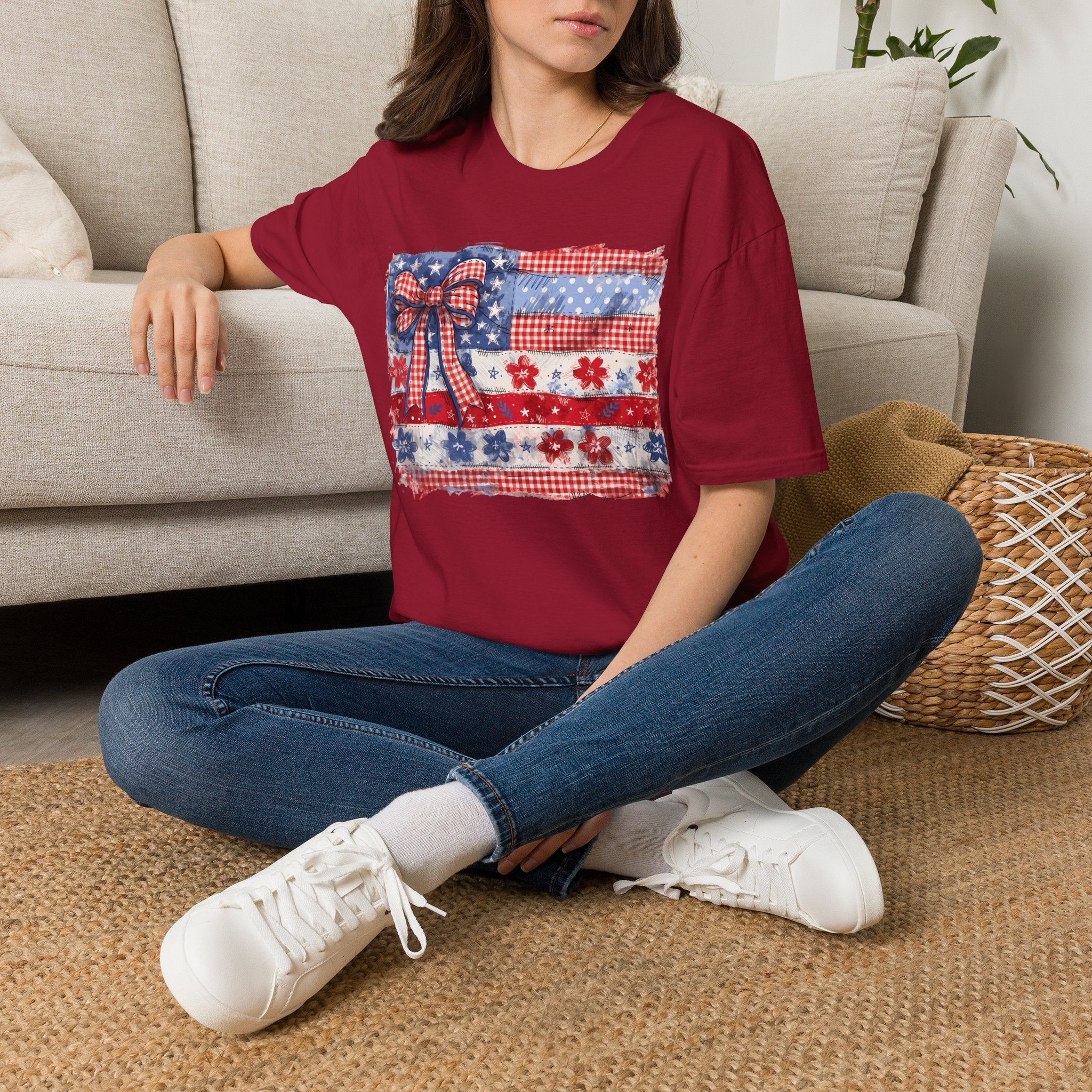 Patriotic Flag Bow T-Shirt
