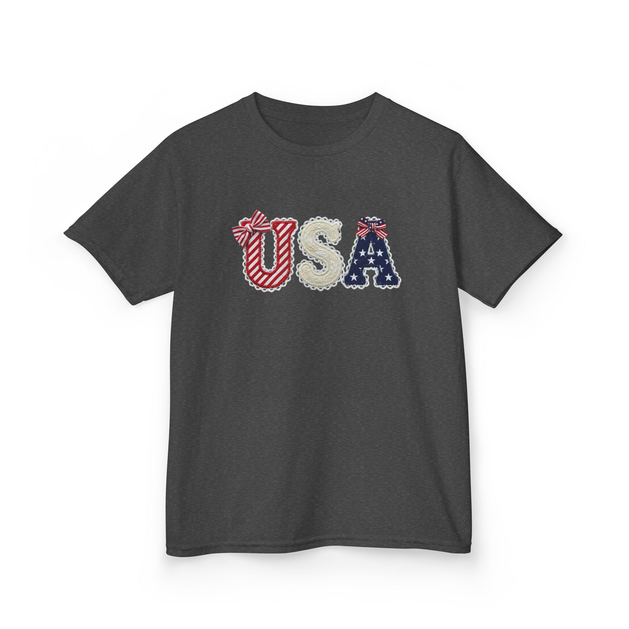 Youth, Kids USA Patriotic Tee — Red White & Blue Flag
