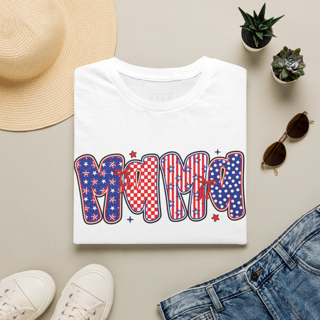 Mama Patriotic American Flag T-Shirt — Fourth of July Mom Tee