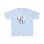 Youth, Kids Tee — Red & Blue Heart Sketches "You & Me" Casual Love Shirt