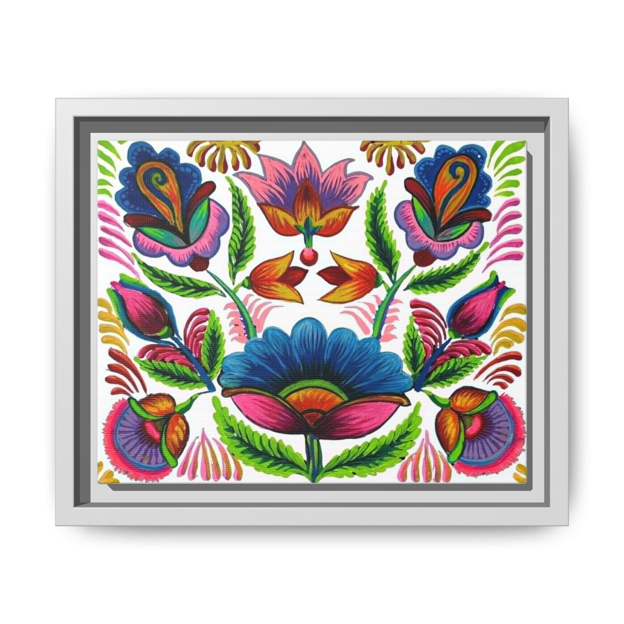 Framed Dhaka Rickshaw Folk Art Canvas