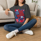 American Flag Floral T-Shirt — Patriotic Stars & Stripes Tee