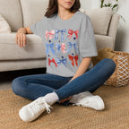 Patriotic Red White Blue Bow T-Shirt — Stars & Ribbon Graphic Tee