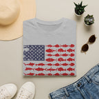 American Fishing Flag T-Shirt — Patriotic Fish Graphic Tee